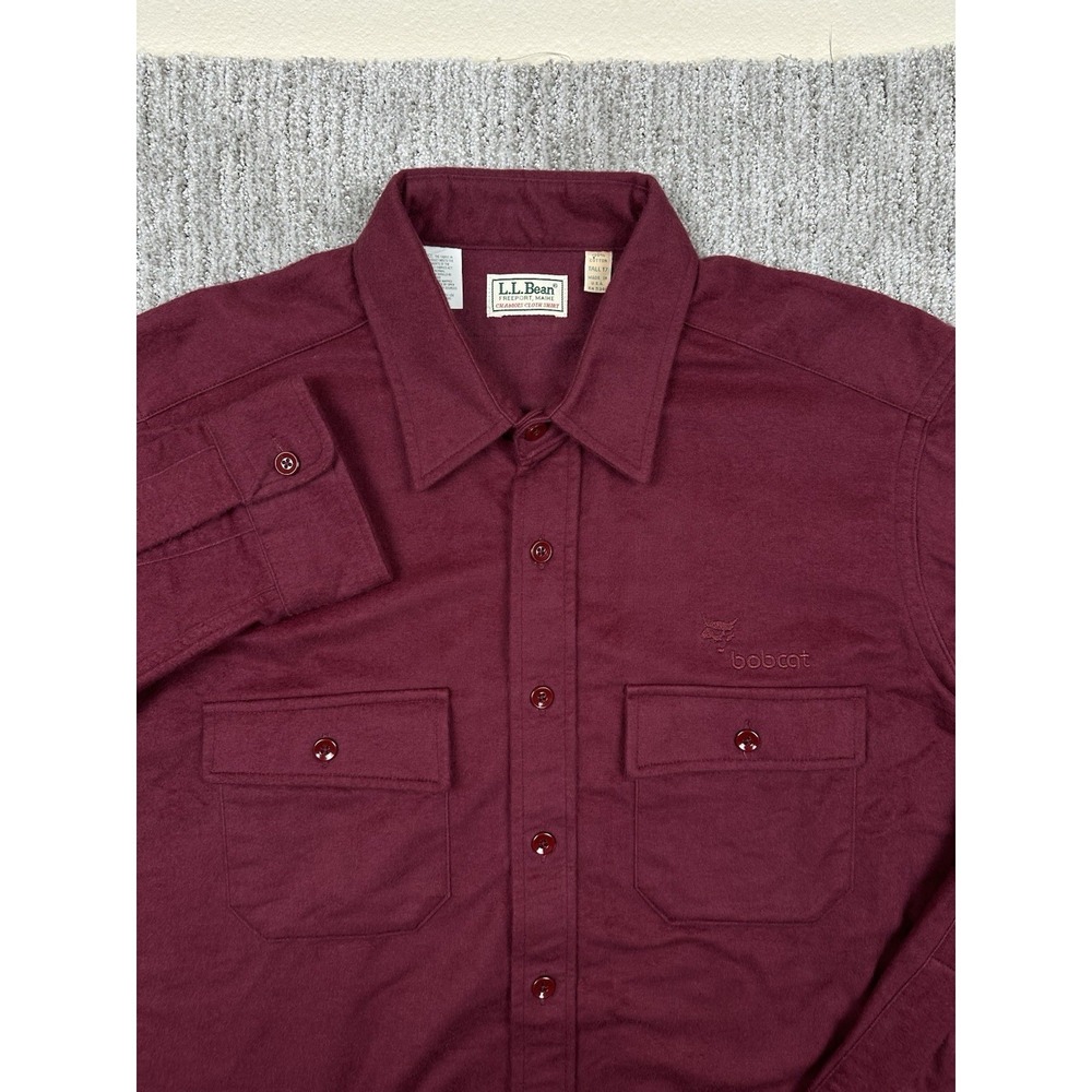 Vtg LL Bean Chamois Cloth Shirt Mens 17 Tall‎ Maroon Flannel Freeport Maine USA